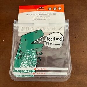 🌵3/$15 Feed Me Dinosaur Ziptuck Reusable sandwich bag set (see description)